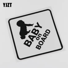 YJZT  15CM*15CM Cartoon Baby on Board Car Sticker Silhouette Decor Vinyl Decal 13C-0002 2024 - buy cheap