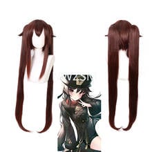 Genshin Impact HuTao Women Long Ponytails Wig Cosplay Costume Heat Resistant Synthetic Hair Hu tao Carnival Party Wigs 2024 - buy cheap