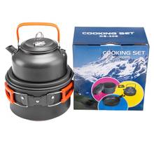 Portable Outdoor Camping Cookware Water Kettle Pan Sets Picnic Camping Cookware Cooking Kits Utensils for Hiking Picnic 2024 - buy cheap