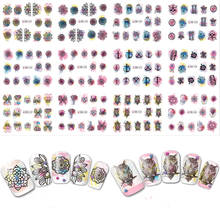 12 sets nails art tools stickers watercolor beauty nail sticker BN433-444 water transfer full flower DIY oil nails slider decals 2024 - buy cheap