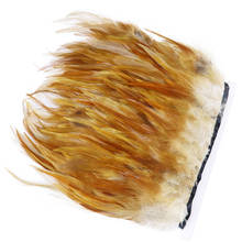 Cinta de plumas de faisán Natural, adorno de flecos de 4-6 ", plumas de gallo, cinta de costura para decoración de joyería 2024 - compra barato