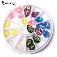 24Pcs/set 6 Diffferent Colors Rhinestones 3D Opel Gem Design Nail Tips Gems Jewelry Decoration Sharp Bottom Nail Art Rhinestone 2024 - buy cheap