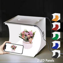 Mini caixa de iluminação dobrável para fotografia, portátil, softbox, luz led dupla, kit caixa de luz, seis cores, cenários para câmera dslr 2024 - compre barato
