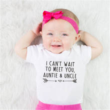 I Can't Wait To Meet You Auntie and Uncle Baby Boy Girl Toddler Auntie Bodysuit Jumpsuit Clothes Outfit Cotton Newborn Onesie 2024 - buy cheap