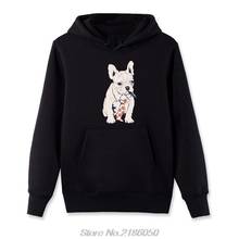 French Bulldog Boss Print Hoodies Casual Tops Funny Cool Dog Design Men Fleece Sweatshirts Hooded Streetwear 2024 - buy cheap