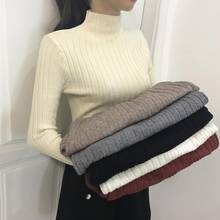 Striped Knitted Pullover 2021 Spring Autumn Turtleneck Sweater Comfortable Soft Warm Jumper Ugly Sweaters Full Sleeve Pull Femme 2024 - buy cheap