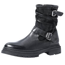 Мужские ботинки «Челси» из высококачественной натуральной кожи; сезон осень-зима; Мужская обувь в британском ретро-стиле; Мужские модельные ботинки из воловьей кожи 2024 - купить недорого