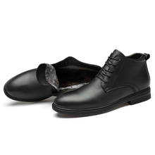 Zapatos de invierno para hombre, botines de piel cálida, botas Oxford de negocios, zapatos clásicos de vestir cálidos 2024 - compra barato