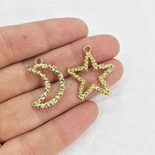 Eruifa 10pcs 20mm Beautiful Moon or Star Charms Zinc Alloy necklace,earring bracelet jewelry DIY handmade 2 colors 2024 - buy cheap