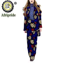 African Suit for Women Print Long Jacket and Ankara Pants 2 Piece Set Formal Outfits Dashiki Outwear Pure Cotton Attire S2026042 2024 - buy cheap