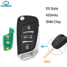 Llave plegable con Chip ID46 para coche, llave con 3 botones, estilo DS, 434mhz, para Peugeot 307, 407, 308, VA2, Citroen C2, C3 2024 - compra barato