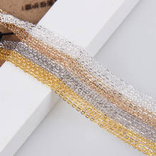 Cadena de hierro revestido de cobre y Metal, accesorio para fabricación de joyas, Color dorado y plateado, 1,3mm de ancho, 5/10 m/lote 2024 - compra barato
