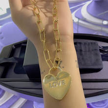 Umgodly marca de moda colar cor do ouro amor coração pingente medalhão corrente micro zircônia pedras jóias femininas 2024 - compre barato
