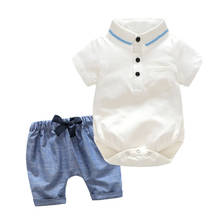 Conjunto de ropa para bebé recién nacido, Pelele de algodón + Pantalones cortos, pelele infantil con pajarita, prendas de vestir para niños de 3, 6, 9, 12, 18 y 24 M 2024 - compra barato