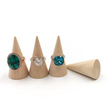 Anel organizador de cone de madeira, criativo, suporte de anel, exibição de jóias, ferramentas de armazenamento de jóias 2024 - compre barato