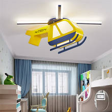 Luces de techo de helicóptero de dibujos animados, iluminación Led amarilla para habitación de niños, lámparas de techo para dormitorio, guardería, habitación de niños y niñas 2024 - compra barato