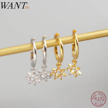 WANTME Genuine 100% 925 Sterling Silver Minimalist Geometric Star Pendant Stud Earrings for Women Party Luxury Fine Jewelry Gift 2024 - buy cheap