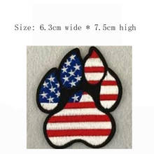 1pc America paw embroidery patch Free shipping for left chest 10cm high iron on sew on for DIY clothing/flag stars patch 2024 - buy cheap