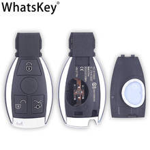 Whatskey-chave de botão 3 para mercedes benz, estojo inteligente para substituição em chave remota e chave para os modelos ano 2010 + c e s class w211 w204 w205 w212 cla bga 2024 - compre barato