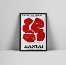 Simon Hantai Museum Exhibition Poster Blood Red Abstract Style Art Canvas Painting Home Decor Wall Accessories Living Room Print 2024 - buy cheap