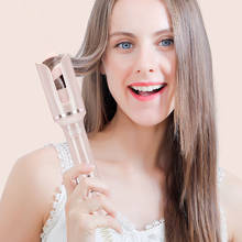 Enrolador de cabelo com localizador automatico de cerâmica, com rotação automática, modelador de cabelo de longa duração, ondulador elétrico para cuidados com o cabelo 2024 - compre barato