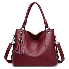 Hot Women Handbag Genuine Leather Tassel Tote Bags Luxury Women Shoulder Bags Ladies Leather Handbags Women Fashion Bags 2020 2024 - buy cheap