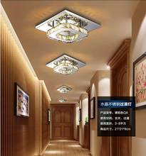 Led lâmpadas de teto cristal quadrado moderno simples corredor varanda lâmpadas iluminação 2024 - compre barato