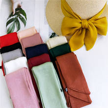 2022 New Elegant Solid Color Red Yellow Pink Green White Black Long Neck Hair Tie Scarf Headband Women Handbag Accesorios Mujer 2024 - buy cheap