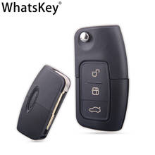 WhatsKey 3 Button Flip Key Shell For Ford Transit Galaxy C Max Ka Fiesta Mondeo 2 3 Focus Folding Car Key Case With HU101 Blade 2024 - buy cheap