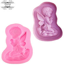 Silicone mold sugar craft angel boy frame fudge mold cake decoration tool chocolate jelly mold 2024 - buy cheap