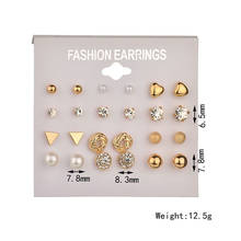 A Set Of Stud Earring Fashion Earrings Ear Ring Set Combination Of 12 Sets Of Heart-shaped Rhinestone Earrings oorknopjes #Z 2024 - buy cheap