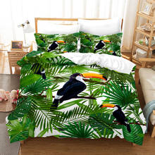2/3pcs Toucan Wild Bird Parrot Tropical Plants Bedding Set Queen King Soft Duvet Cover Set Bed Linens Bedclothes for Kids Adults 2024 - buy cheap