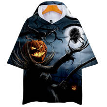 Sudadera de manga corta con capucha de Halloween Jack pumpkin light 3D, suéter de manga corta para ocio, moda de verano, 2019 2024 - compra barato