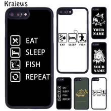 Krajews Fish Repeat Personalised Name Carp Phone Case For iPhone 5 6S 7 8 plus 11 12 13 Pro X XR XS Max Samsung Galaxy S8 S9 S10 2024 - buy cheap