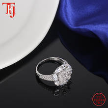 Женское Обручальное Кольцо TKJ, обручальное кольцо из стерлингового серебра 925 пробы с цирконием, вечерние ювелирные украшения в подарок 2024 - купить недорого