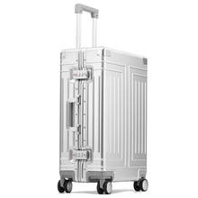 New High-grade 100% Aluminum-magnesium Rolling Luggage For Boarding Spinner Travel Suitcase With Wheels 2024 - buy cheap