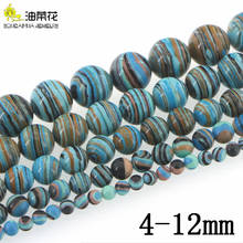 Charm Stone 4-14mm Round Loose Beads DIY Synthetic Blue Peacock Turquoises Accessories Making Necklace Bracelet Girl Gift 15inch 2024 - buy cheap