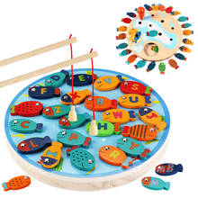 Kids Magnetic Wooden Fishing Game Toy Alphabet Fish Catching Counting Board Games Toys Gift Preschool Board Games Toys #20 2024 - compre barato
