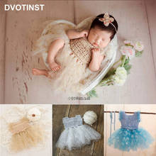 Dvotinst-Accesorios de fotografía para recién nacido, conjunto de trajes para bebé, vestido de estrellas de malla, diadema, 2 uds. 2024 - compra barato