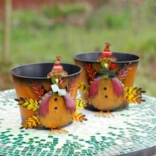 Turkey Retro Iron Flower Pot Bucket Cover Simulation Garden Animal Decoration Outdoor 2024 - buy cheap
