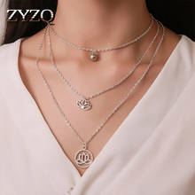 ZYZQ Bohemia Stylish Lovely Lotus Pendant Necklace Bright Silver Plated Exquisite Daily Accessories Jewelry Wholesale Lots&Bulk 2024 - buy cheap