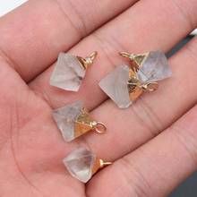 Colgante de cristal de piedra Natural, colgante de cuarzo de rombos irregulares, dijes para collar DIY, pendientes, fabricación de accesorios de joyería fina 2024 - compra barato