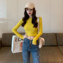 Woman Sweaters Femme Chandails 2020 Autumn Cropped Cropped Top Tight T-shirt Pull Hiver 2024 - buy cheap