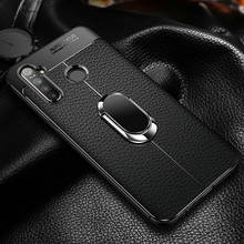 For OPPO Realme 5i Case Luxury Leather texture With Stand Ring Magnet Silicone protective back cover case for realme 5i realme5i 2024 - buy cheap