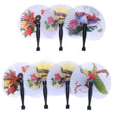 Decorative Fan Chic Female Handheld Fan Chinese Pocket Folding Hand Fan Round Circle Printed Paper Party Decor Gift 2024 - buy cheap