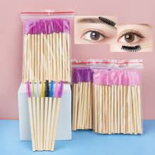 50 Pcs Bamboo Handle Eyelash Brushes Disposable Eyebrow Brush Eyelash Extension Mascara Wands Applicator Women Makeup Tools 2024 - buy cheap