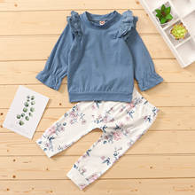 Ruffle Toddler Girl Sets Infant Baby Kids Flare Sleeve T Shirt Floral Pants Outfits Sets Pullover Cotton Winter Clothes For Girl 2024 - buy cheap