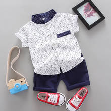 2022 summer boy clothing casual short-sleeved cotton T-shirt + pants 2 pieces baby Sets children's clothes 2024 - buy cheap