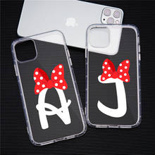 Jamular capa de celular transparente, com letras de desenho animado, para iphone 11 pro 12 xs max x xr se 2020 7 8 6plus, capa de silicone macio 2024 - compre barato