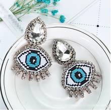 2020 Bohemian Handmade Beads Big Eye Tassel Drop Earrings For Women Wedding Trendy Girls Party Gift Statement Earrings 2024 - buy cheap